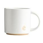 COLLECTIVE HOME - Monogram Ceramic Mugs, 15 oz Golden Initial Coffee Cups, Elegant Alphabet Tea Mugs, Elegant Personalized Mug with Gift Box, Luxurious Cups for Office and Home (e)