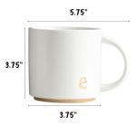 COLLECTIVE HOME - Monogram Ceramic Mugs, 15 oz Golden Initial Coffee Cups, Elegant Alphabet Tea Mugs, Elegant Personalized Mug with Gift Box, Luxurious Cups for Office and Home (e)