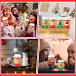 Ziliny 200 12 oz Christmas Cups with Lids and Coffee Cup Sleeves Bulk Red Green Disposable Christmas Paper Coffee Cups for Beverage Chocolate Tea Cocoa Xmas Holiday Table Decorations Party Favors