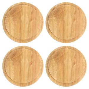 uXcell 4-Piece Bamboo Cup Lids - 3.58 Inch, Sealed Drink and Tea/Glass/Coffee Mug Covers