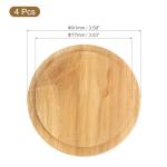 uXcell 4-Piece Bamboo Cup Lids - 3.58 Inch, Sealed Drink and Tea/Glass/Coffee Mug Covers