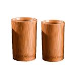 Zaoalife 2pcs Natural Bamboo Beer Juice Mug Reusable Wooden Tea Coffee Wine Camping Travel Coffee Mugs