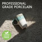 Bosmarlin Ceramic Travel Coffeel Mug with Handle and Lid, 18 oz, Portable Coffee Cup for Car Cup Holder, Microwave and Dishwasher Safe, Reactive Glaze (Green)