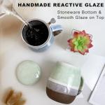 YumKubis 13.5 OZ Reactive Glaze Tea Infuser Cup, Loose Leaf Tea Cup with strainer and lid, Porcelain Mug with Infuser Basket for Microwave & Dishwasher Safe, Green