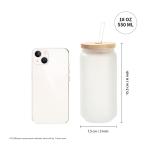 PYD Life 8 Pack Sublimation Glass Cans Blanks Frosted Bulk18 OZ with Bamboo Lid and Clear Glass Straw Beer Cans Wide Mouth Jar Tumbler Cups Mugs for Iced Coffee,Juice,Soda,Drinks,Beer