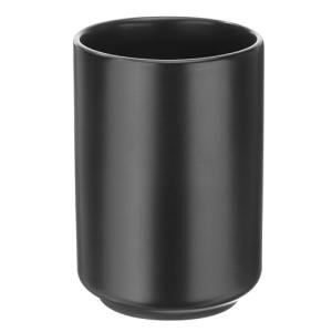 HARFINGTON Japanese Ceramic Tea Cups 8oz / 240ml Simple Solid Color No Handle Ceramic Tea Mugs Matte Glazed Cylindrical Cup for Matcha Tea Wine Black Tea Coffee Drinks, Black