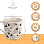 SPOTTED DOG GIFT COMPANY Sheep Mug Set of 4, Farm Coffee Mugs, Black and White Animal Themed Ceramic Tea Cups, Microwave Dishwasher Safe, Cute Kitchen Gifts for Sheep Lovers Owners - 13oz
