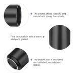 HARFINGTON Japanese Ceramic Tea Cups 8oz / 240ml Simple Solid Color No Handle Ceramic Tea Mugs Matte Glazed Cylindrical Cup for Matcha Tea Wine Black Tea Coffee Drinks, Black