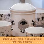 SPOTTED DOG GIFT COMPANY Sheep Mug Set of 4, Farm Coffee Mugs, Black and White Animal Themed Ceramic Tea Cups, Microwave Dishwasher Safe, Cute Kitchen Gifts for Sheep Lovers Owners - 13oz