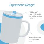 Copco Desk Mug 16 oz - Durable BPA-Free, Double-Wall Insulation for Hot & Cold Drinks, Microwave & Dishwasher Safe, Ideal for Office, Home, Travel - Spill-Resistant Reusable Mug (Teal)