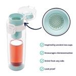 Mosi Portable Tea Infuser Bottle Loose Leaf Tea - Award Winning Design - Travel Tea Infuser Tumbler with Leak Proof Lid - Double Wall Insulated Tea Thermos - Tea Travel Accessories - Mint