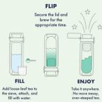 Mosi Portable Tea Infuser Bottle Loose Leaf Tea - Award Winning Design - Travel Tea Infuser Tumbler with Leak Proof Lid - Double Wall Insulated Tea Thermos - Tea Travel Accessories - Mint