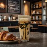 The Crafted Cuisine Glass Tumbler with Straw and Lid 22oz (pack of 2) - Clear Iced Coffee Cup w/Vintage Design, Dishwasher Safe Cups - Versatile Glass Coffee Tumbler for Smoothie Water & More