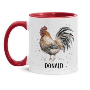 Customized Name Rooster Coffee Mug, Cup Gift For Men, Personalized Rooster Accent Cup, Unique Chicken Ceramic Mug, Custom Animal Themed Cup 11oz 15oz, Chicken Lovers Mug Gift