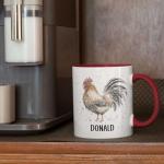 Customized Name Rooster Coffee Mug, Cup Gift For Men, Personalized Rooster Accent Cup, Unique Chicken Ceramic Mug, Custom Animal Themed Cup 11oz 15oz, Chicken Lovers Mug Gift
