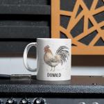 Customized Name Rooster Coffee Mug, Cup Gift For Men, Personalized Rooster Accent Cup, Unique Chicken Ceramic Mug, Custom Animal Themed Cup 11oz 15oz, Chicken Lovers Mug Gift