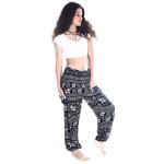 Boho Pants - Harem Pants Women - Yoga Pants Women -Lounge Pants for Women - Tall - 2 Pockets - Plus Size (Ayara Black, Tall-Extra Large)