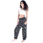 Boho Pants - Harem Pants Women - Yoga Pants Women -Lounge Pants for Women - Tall - 2 Pockets - Plus Size (Ayara Black, Tall-Extra Large)