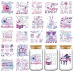 AFRITEE UV DTF Cup Wraps - 20 Sheets Pop Music Uvdtf Tumbler Wrap for 16 oz Glass Coffee Mug, Good Vibes Only Inspirational Music Merch Transfer Stickers DIY Water Bottle Crafts Decor Gifts for Fans
