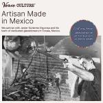 Verve CULTURE Hand Blown Drinking Glasses Set of 4 Orange Swirl Water Glasses | Authentic Mexican Glassware | 13 oz Capacity