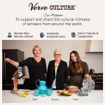 Verve CULTURE Hand Blown Drinking Glasses Set of 4 Orange Swirl Water Glasses | Authentic Mexican Glassware | 13 oz Capacity