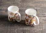 Maison d' Hermine Coffee Mug with Handles Fine Bone China Mugs Pack of Two Tea Cups for Hot Beverages Cappuccino Latte Home Restaurant Office Perfect for Gift (Sous-Bois, 12 Ounce)