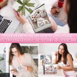 Skylety Christian Gifts Friendship Gifts for Women Friends, A Sweet Friendship Refreshes the Soul Christian Floral Ceramic Coffee Mug Cosmetic Bag for Women Friends Bestie