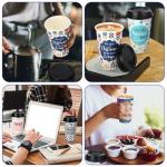 Ovveroche 100 Pack 16 oz Disposable Coffee Cups with Lids,Motivational Paper Hot Cups with 5 Quotes for Hot and Cold Beverages,Coffee,Tea,Water,Juice