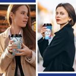 Ovveroche 100 Pack 16 oz Disposable Coffee Cups with Lids,Motivational Paper Hot Cups with 5 Quotes for Hot and Cold Beverages,Coffee,Tea,Water,Juice