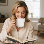 Yuwu 17oz Cat Mug with Tea Bag Holder & Spoon – Cute Ceramic kitty Coffee Cup Gift for Cat Lovers, Women, Girls – Tea Mug for Birthday, Christmas, Valentine’s Day (white)