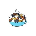 WEISHA Brooches Pin 1PC A Cup of Cats Enamel Pin Cat Coffee Cup Mug Brooches Lapel Pin Cartoon Animal Kitten Badge Backpack Decor Jewelry(B)