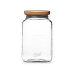Ball Stack & Store Glass Mason Jars with Wooden Lid, Used for Pantry, Cookies, Flour, Cereal, Rice, Sugar, Tea, Coffee Beans, Spices, Square, 15.6-Cup (Pack of 2)
