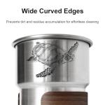 Jutasty Funny Stainless Steel Outdoor Adventurers Cup, Camping Hiking Backpacking Cup, Portable Camping Travel Coffee Cup Mug for Early Morning Coffee Cold Beverages, Animal Theme Turtle, 9.5oz(280ml)