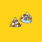 WEISHA Brooches Pin 1PC A Cup of Cats Enamel Pin Cat Coffee Cup Mug Brooches Lapel Pin Cartoon Animal Kitten Badge Backpack Decor Jewelry(B)