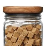 Ball Stack & Store Glass Mason Jars with Wooden Lid, Used for Pantry, Cookies, Flour, Cereal, Rice, Sugar, Tea, Coffee Beans, Spices, Square, 15.6-Cup (Pack of 2)
