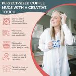 Annovero Small Coffee Cups - 11.7 Oz Capacity - Porcelain Kitchen Mugs for Tea, Latte, Cappuccino, or Hot Cocoa - Set of 6