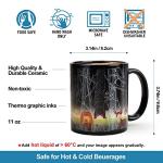 MUGKISS Cute Color Changing Coffee Mug 11 oz, Magic Animal Ceramic Tea Cup with Zoo Design - Funny Heat Activated Gift for Women & Kids, Reveals Animals When Hot