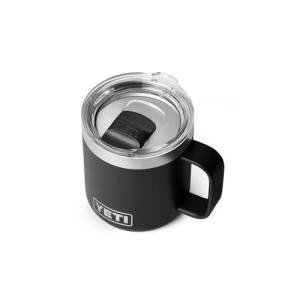YETI Rambler 10 oz Ceramic Lined Stackable Mug, Vacuum Insulated, Stainless Steel with MagSlider Lid, Black