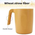 PYRMONT Wheat Straw Cups-Mug Set of 6,Unbreakable Kids Mugs,Reusable Plastic Cup with Handles,16 oz Mug Set for Coffee,Camping,Picnic,Drinking Cups Stackable,BPA-Free,Dishwasher Safe