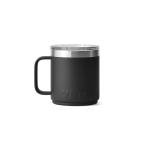 YETI Rambler 10 oz Ceramic Lined Stackable Mug, Vacuum Insulated, Stainless Steel with MagSlider Lid, Black