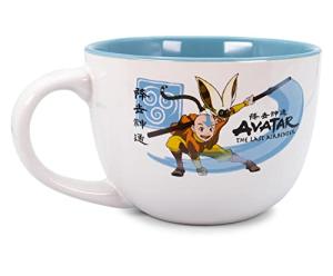 Silver Buffalo Avatar: The Last Airbender Aang and Momo Ceramic Soup Mug | Large Coffee Mugs and Cups, Home & Kitchen Essentials | Anime Manga Gifts And Collectibles | Holds 24 Ounces