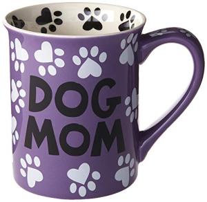 Enesco 4026112 Our Name is Mud “Dog Mom” Stoneware Mug, 16 oz., Multicolor