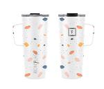 IRON °FLASK Grip Novelty Coffee Mug - Leak Proof, Vacuum Insulated Stainless Steel Bottle, Double Walled, Thermo Travel, Hot Cold, Water Metal Canteen - Terrazzo, 24 Oz - Classic Bottom