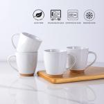 AmorArc 12oz Ceramic Coffee Mugs set of 6, Stylish Coffee Mugs with Rustic Terracotta Underside for Man, Woman, Dad, Mom, Suitable for Latte/Cappuccino/Milk/Cocoa. Dishwasher&Microwave Safe, White