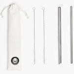 BOBABOO Reusable 24 oz Boba cup with straw set, straw cleaner, and gift box, borosilicate reusable bubble tea cup (White)