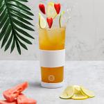 BOBABOO Reusable 24 oz Boba cup with straw set, straw cleaner, and gift box, borosilicate reusable bubble tea cup (White)