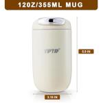 TIPTAP 12oz/350ml Stainless Steel Vacuum Insulated Tumbler, Coffee Travel Mug Spill Proof with Lid, Thermos Cup for Keep Hot/Ice Coffee, Chocolate, Tea and More (White)