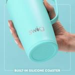 Swig Life 22oz Travel Mug, Insulated Tumbler with Handle and Lid, Cup Holder Friendly, Dishwasher Safe, Stainless Steel, Travel Coffee Cup, Insulated Mug (Shell Yeah)