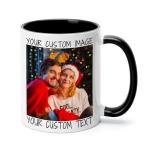 Polinxia Ship Next Day Custom Mug Design Your Own Photo Text Personalized Picture Gifts for Women Men Customized Gift Idea Personalized Coffee Mugs 11oz Black Handle