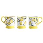 Bico Lemon Dreams Ceramic Coffee Mugs Set of 4, 20 oz Large Tea Cups with Handle, Aesthetic Latte Mugs for Cappuccino Cocoa, Lead-Free, Dishwasher and Microwave Safe, Housewarming Gift